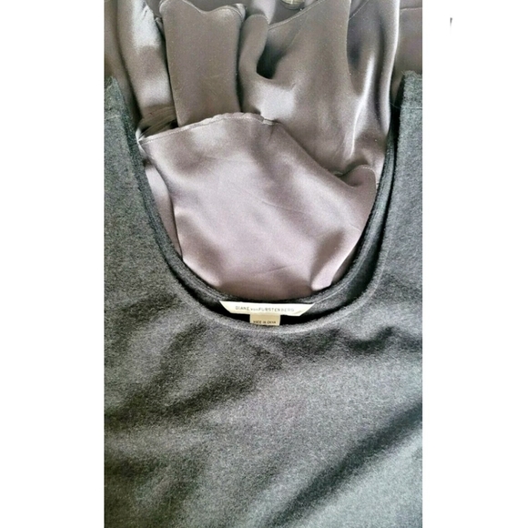 Diane Von Furstenberg Grey Silk & Wool Sleeveless Night out Dress Size 6 - Picture 4 of 4